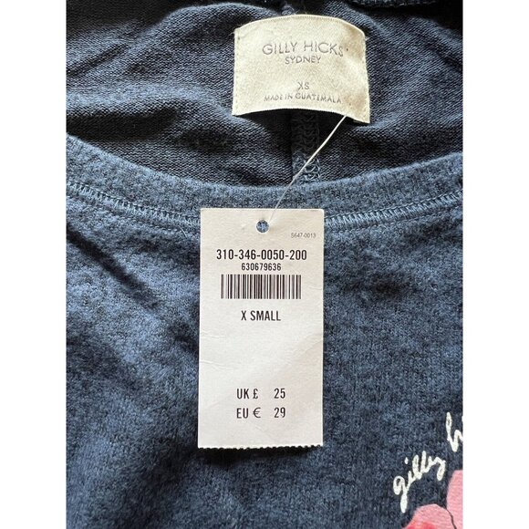 Gilly Hicks Sydney Top‎ Women Size XS Long Sleeve Blue Ice Cream Cone Preppy NWT - Picture 11 of 16